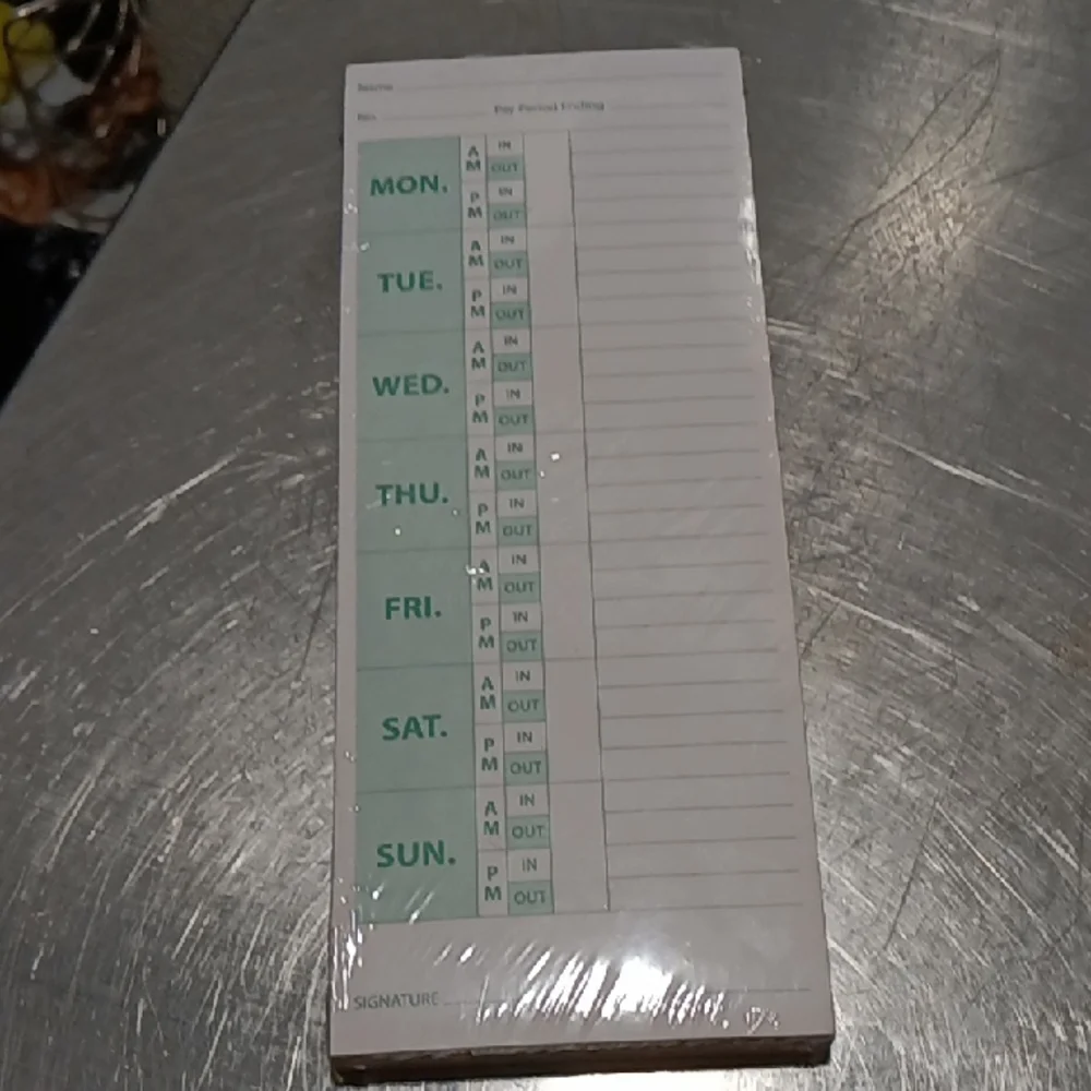 Weekly Home Office Time Tracker Notepad - Green